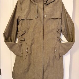 Athleta Taupe Utility Jacket with Hood